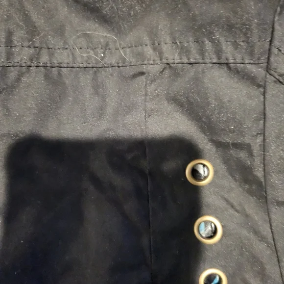 Y2K Apple Bottoms Outerwear Black Fitted Puffer Jacket Nelly Gold Hardwear M - Picture 10 of 11